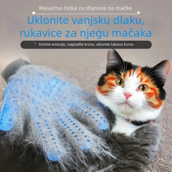 Rukavice za njegu mačaka s četkom za uklanjanje dlaka i masažnim češljićem za kupanje