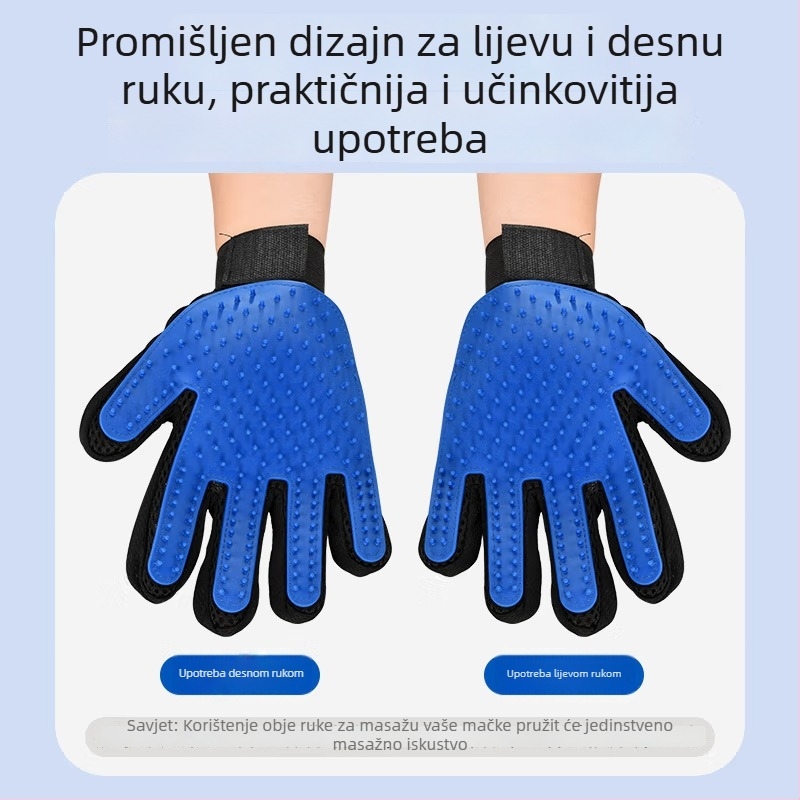 Rukavice za njegu mačaka s četkom za uklanjanje dlaka i masažnim češljićem za kupanje