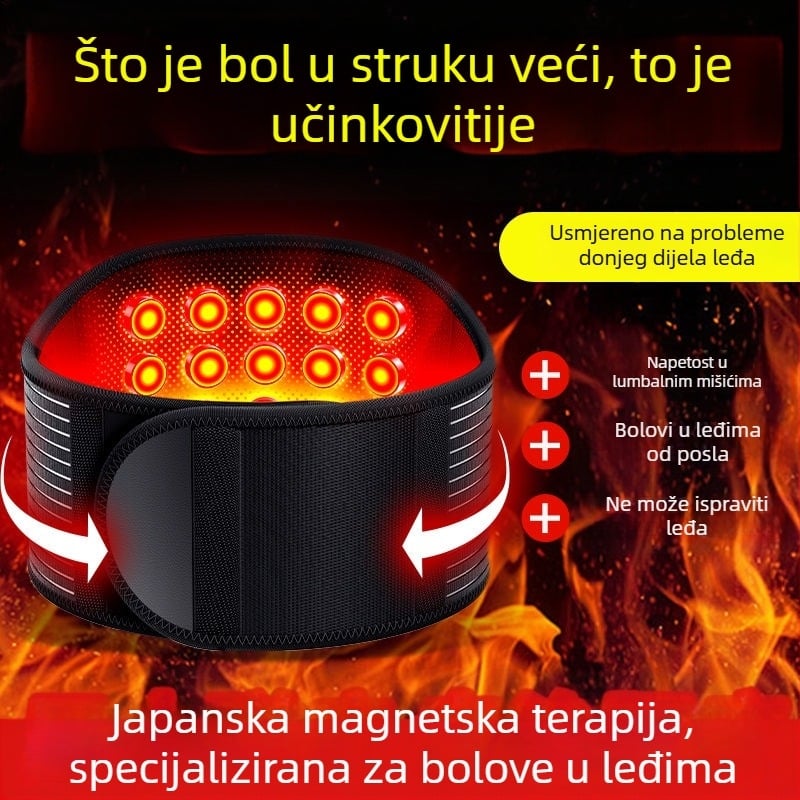 Magnetni pojas za struk s magnetskim grijanjem – za hernij diska lumbalnog dijela i napetost mišića leđa, unisex, za starije osobe