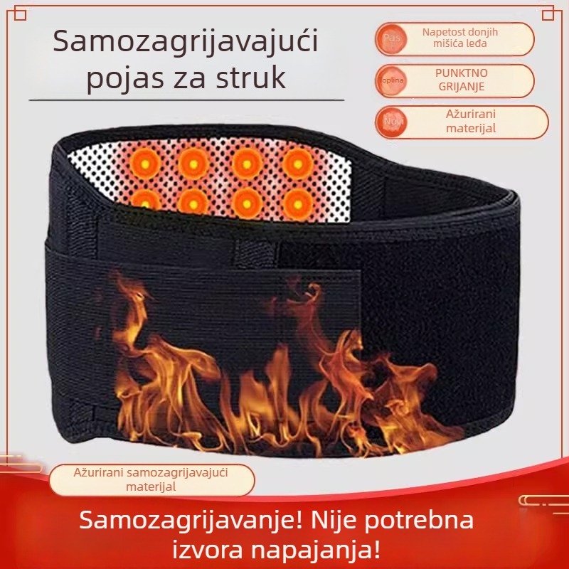 Magnetni pojas za struk s magnetskim grijanjem – za hernij diska lumbalnog dijela i napetost mišića leđa, unisex, za starije osobe