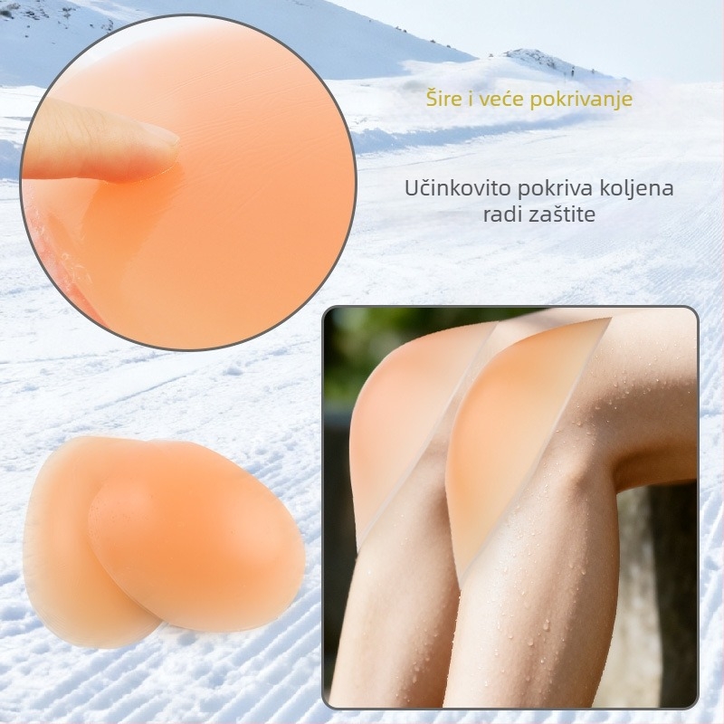Silikonski štitnici za koljena za skijanje i otvorene sportove, debele zaštitne jastučiće za koljena