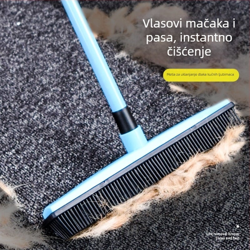 Čistač dlaka kućnih ljubimaca za tepihe i podove – bezkontaktno brisanje, gumena četka za pod, čišćenje dlaka pasa, čišćenje prozora