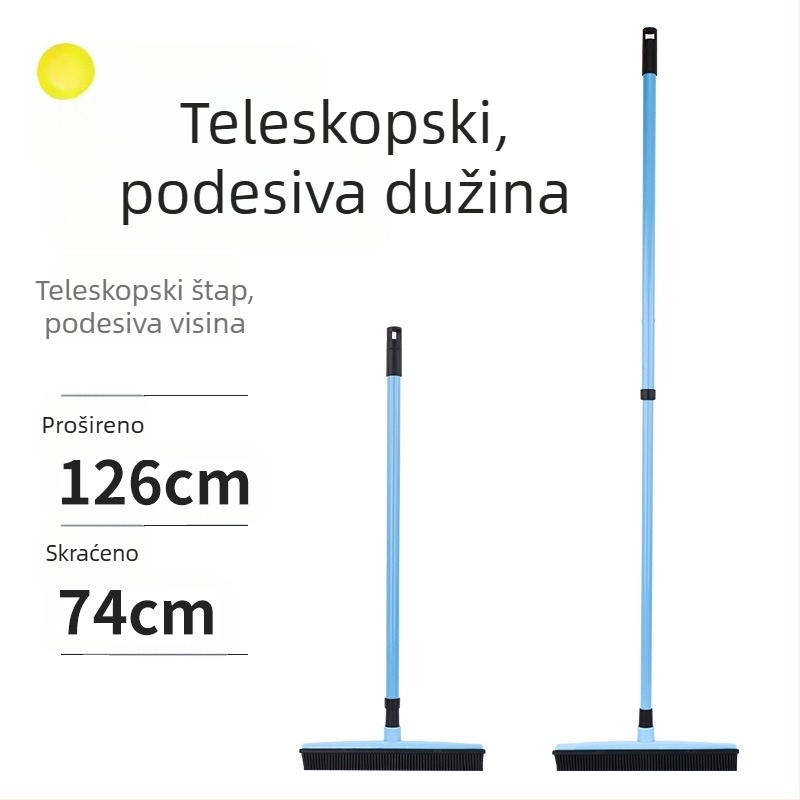 Čistač dlaka kućnih ljubimaca za tepihe i podove – bezkontaktno brisanje, gumena četka za pod, čišćenje dlaka pasa, čišćenje prozora