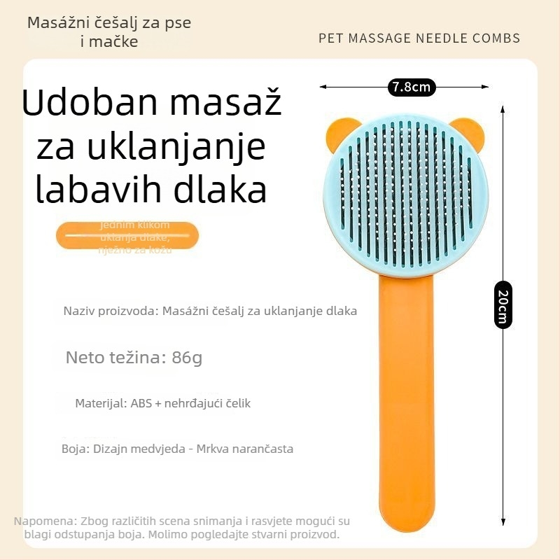 Četka češalj za uklanjanje dlaka pasa, ABS i nehrđajući čelik, Tanizaki, češalj-četka, pakiranje 500 kom