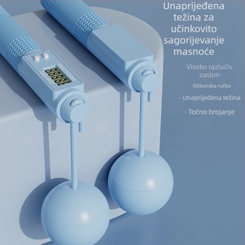 Uže za preskakanje s brojačem, PVC, za fitness