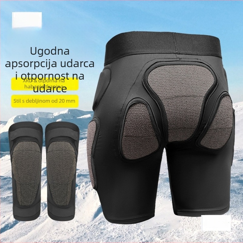 Tong sa Set zaštite za skijanje: protektori kuka i koljena, unutarnja odjeća, Spandex, za odrasle, pogodna za skijanje, snowboarding, dvostruki board, biciklizam, klizanje