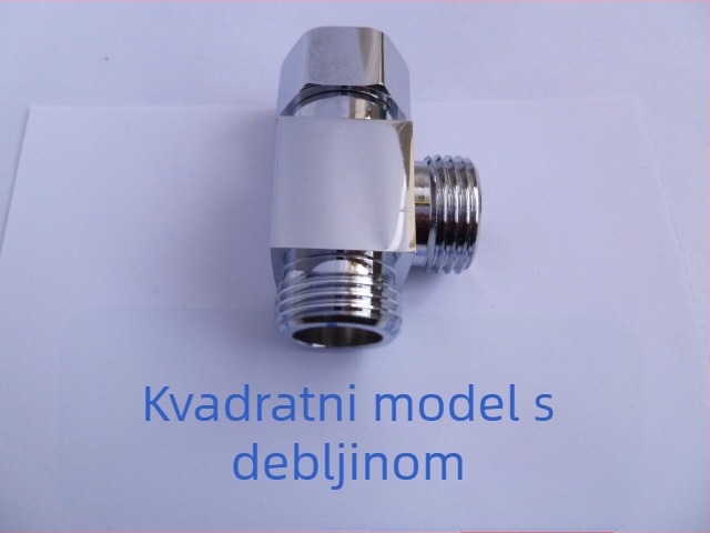 WC vodovodni T spoj, bakar, dvostruki navoj (unutarnji/vanjski), navojno spojenje, moderni minimalistički stil