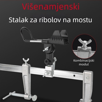 Držač za štapove za ribolov od aluminijske legure, fiksan, nerotira, ne sklapa