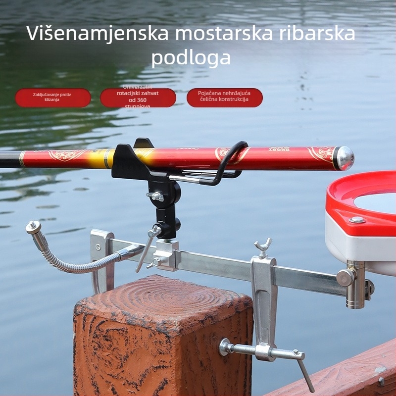 Držač za štapove za ribolov od aluminijske legure, fiksan, nerotira, ne sklapa