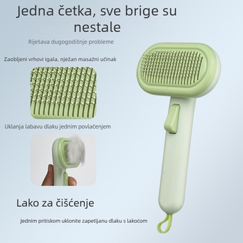 Alat za njegu dlake kućnih ljubimaca — ABS + nehrđajući čelik; automatsko njegovanje mačaka i pasa; uklanjanje plutajuće dlake