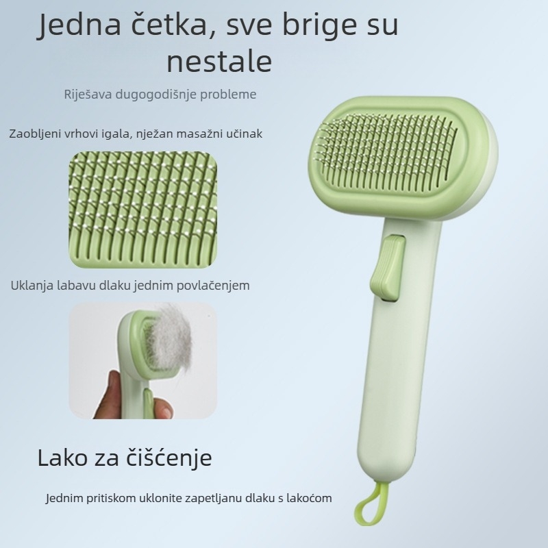 Alat za njegu dlake kućnih ljubimaca — ABS + nehrđajući čelik; automatsko njegovanje mačaka i pasa; uklanjanje plutajuće dlake