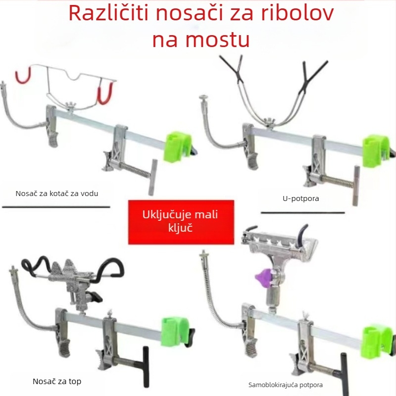 Univerzalni držač za ribolov na ledu i na mostu, nosač za ogradu broda/rafta, višenamjenski držač ribarske opreme