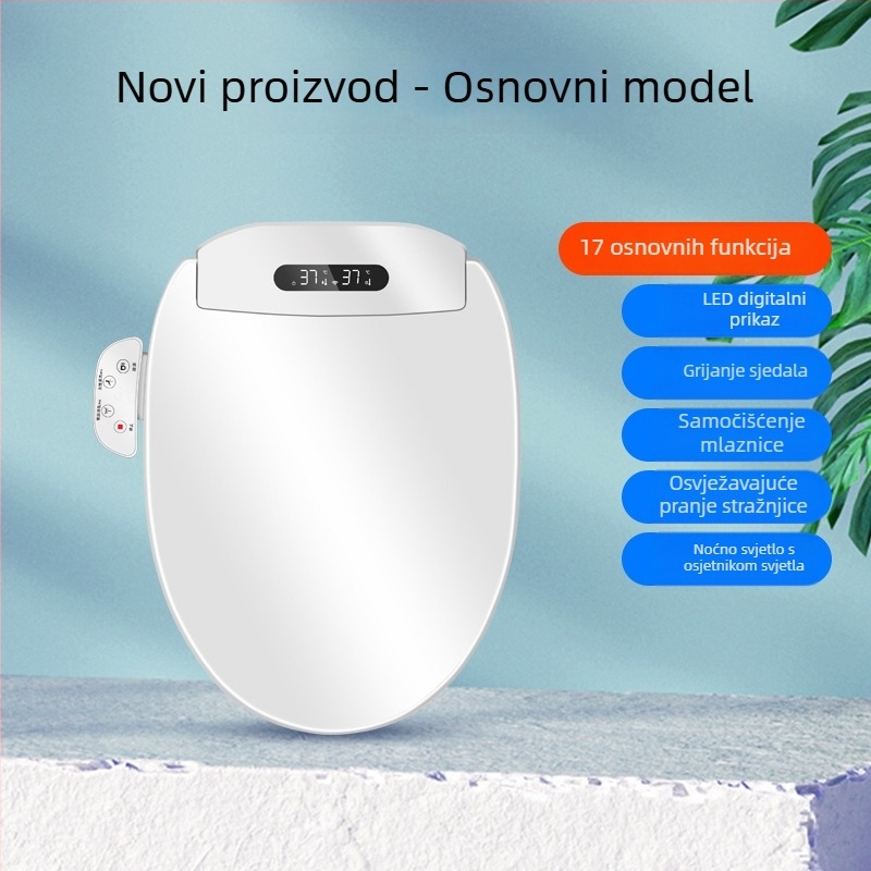 Inteligentni poklop za WC s dezinfekcijom, universalna kompatibilnost, automatsko djelovanje, grijanje sjedalice, mlaznica za samoodržavanje, sušenje toplim zrakom, regulacija temperature vode, regulacija tlaka vode, model 510-08B