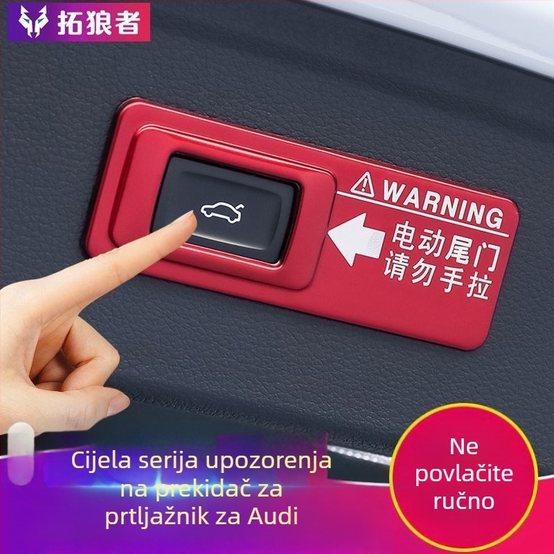 Električna naljepnica upozorenja za stražnji poklopac prtljažnika Audi Q7 Q5L Q8 Q3 A7 – plastični dekorativni dodatak, bez logotipa