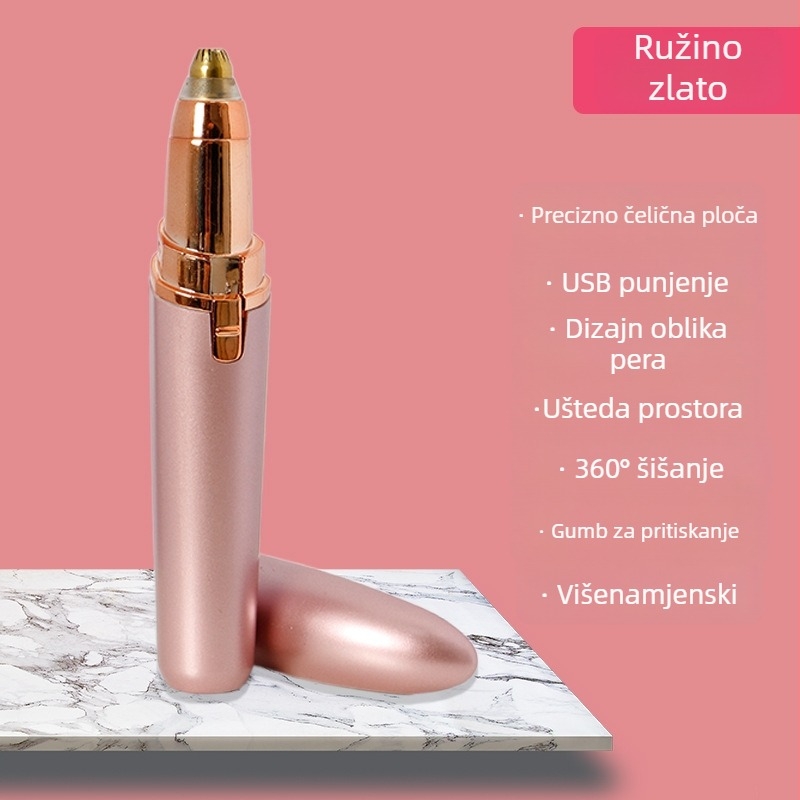 Električni trimer za obrve – ABS tijelo, USB napajanje, perivo, oblikovanje obrva