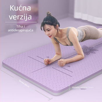 TPE joga podloga 185 × 80 cm, debljina 12 mm, protuklizna za kućnu upotrebu