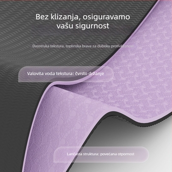 TPE joga podloga 185 × 80 cm, debljina 12 mm, protuklizna za kućnu upotrebu
