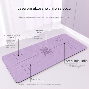 TPE joga podloga 185 × 80 cm, debljina 12 mm, protuklizna za kućnu upotrebu