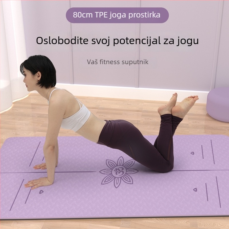 TPE joga podloga 185 × 80 cm, debljina 12 mm, protuklizna za kućnu upotrebu