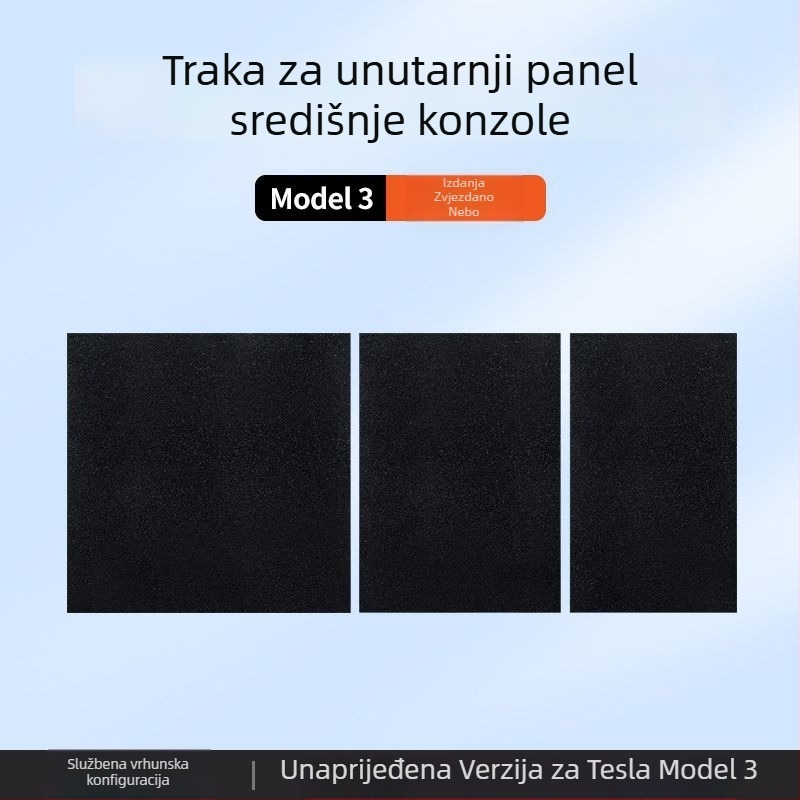Panel naljepnica za središnju ploču od karbonskih vlakana – Tesla Model 3 (nova verzija) unutarnja modifikacija