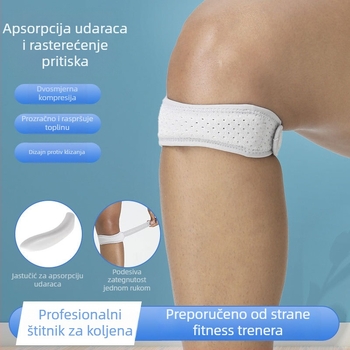 Patelarna traka za koljeno s apsorpcijom udaraca i prozračnom kompresijom – univerzalna zaštita za trčanje, planinarenje, košarku i preskakanje užeta, zaštita meniskusa