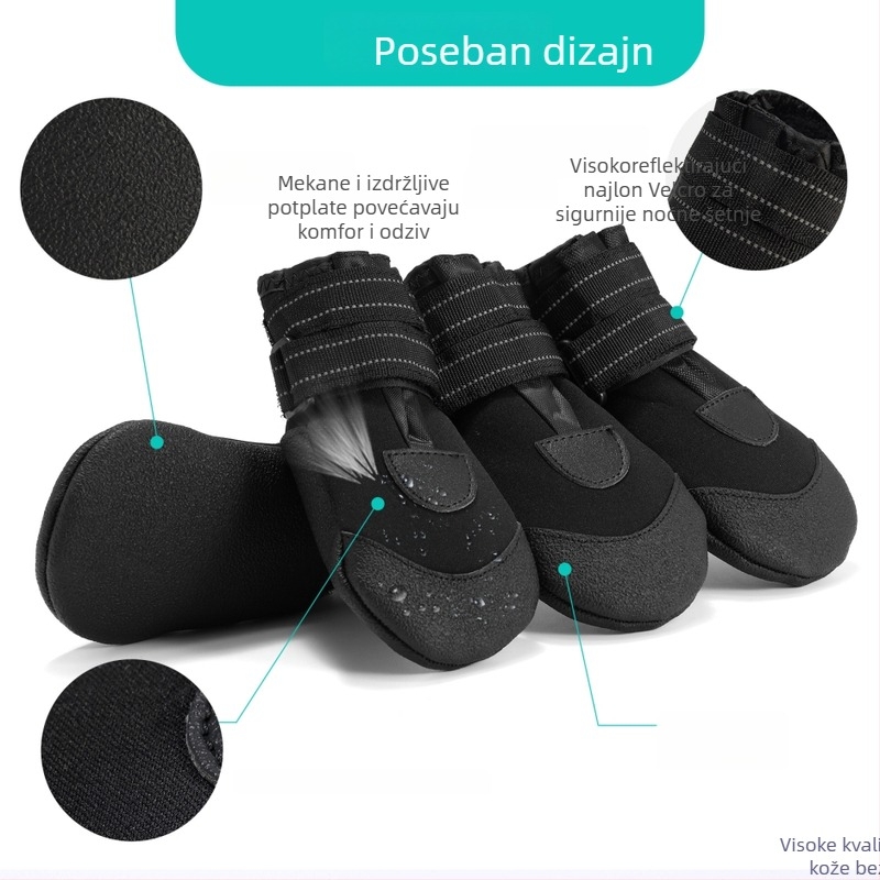 Kućne unutarnje cipele za psa — platnene, vodootporne, tople, protuklizne, otporne na habanje