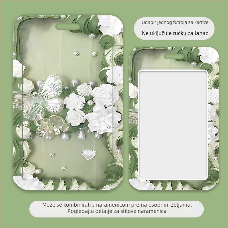 Youhanuo futrola za kartice – karikatura cvjetni dizajn, plastika, tvrdi kućište, zaštita od gubitka