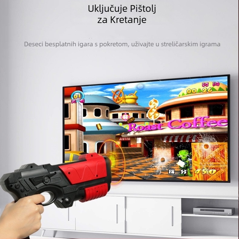 Konzola za igre sa senzorom pokreta A20 – kućna AR TV veza, dvostruka bežična plesna podloga, 32 GB memorije