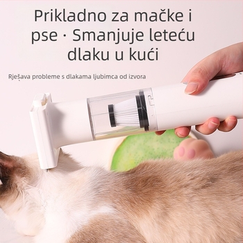 Bežični usisivač za uklanjanje dlaka kućnih ljubimaca — sve-u-jedno sredstvo za njegu i uklanjanje dlaka, zakrivljena četka za dlaku, ABS kućište, za dugodlake mačke
