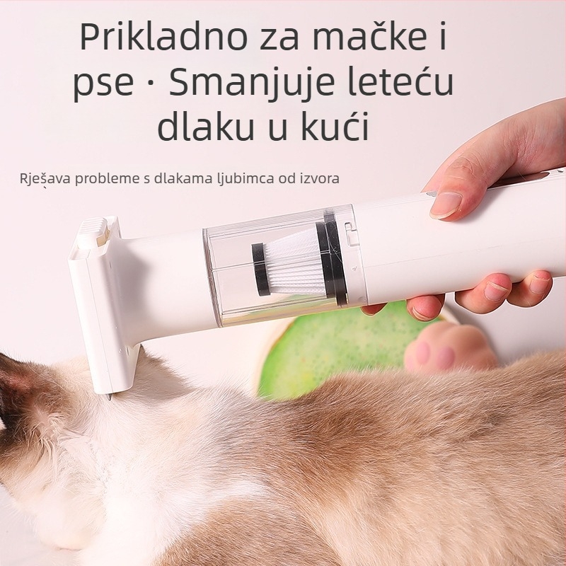 Bežični usisivač za uklanjanje dlaka kućnih ljubimaca — sve-u-jedno sredstvo za njegu i uklanjanje dlaka, zakrivljena četka za dlaku, ABS kućište, za dugodlake mačke