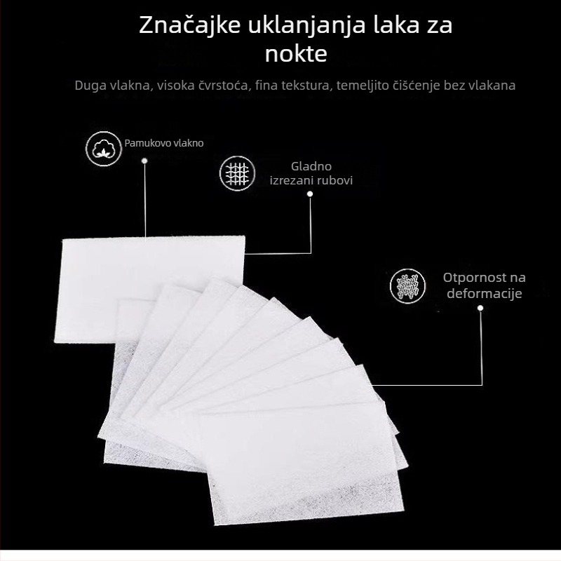 Krpa za uklanjanje noktiju, bez vlakana, debela, tvrda, 20 kom, Podrijetlo: Zhejiang, Materijal: Drugo