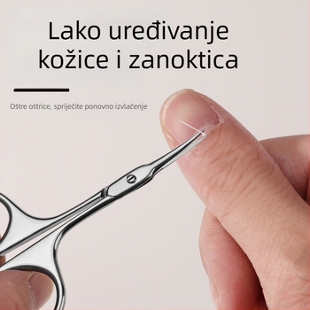 Nerđajuće čelične škare za mrtvu kožu s prednjim vrhom i zakrivljenim završetkom, za manikuru i oblikovanje obrva