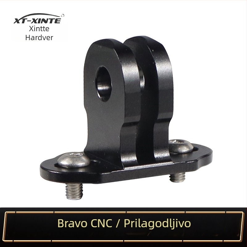 Fiksni nosač za metalni okvir kućnog kaveza, kompatibilan s GoPro i DJI akcijskim kamerama; razmak rupa 15–24 mm; aluminijska legura