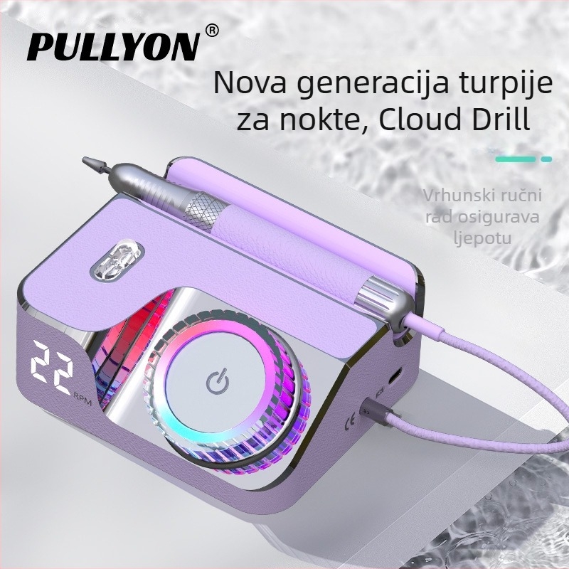 PUULYON profesionalni punjivi električni pilnik za nokte, prijenosni, od nehrđajućeg čelika i ABS