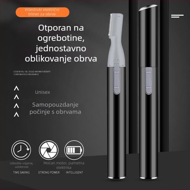 Magic Beauty Električni trimer za obrve – Nadograđen, nehrđajući čelik, dimenzije 1.4×13.1 cm, za opću upotrebu
