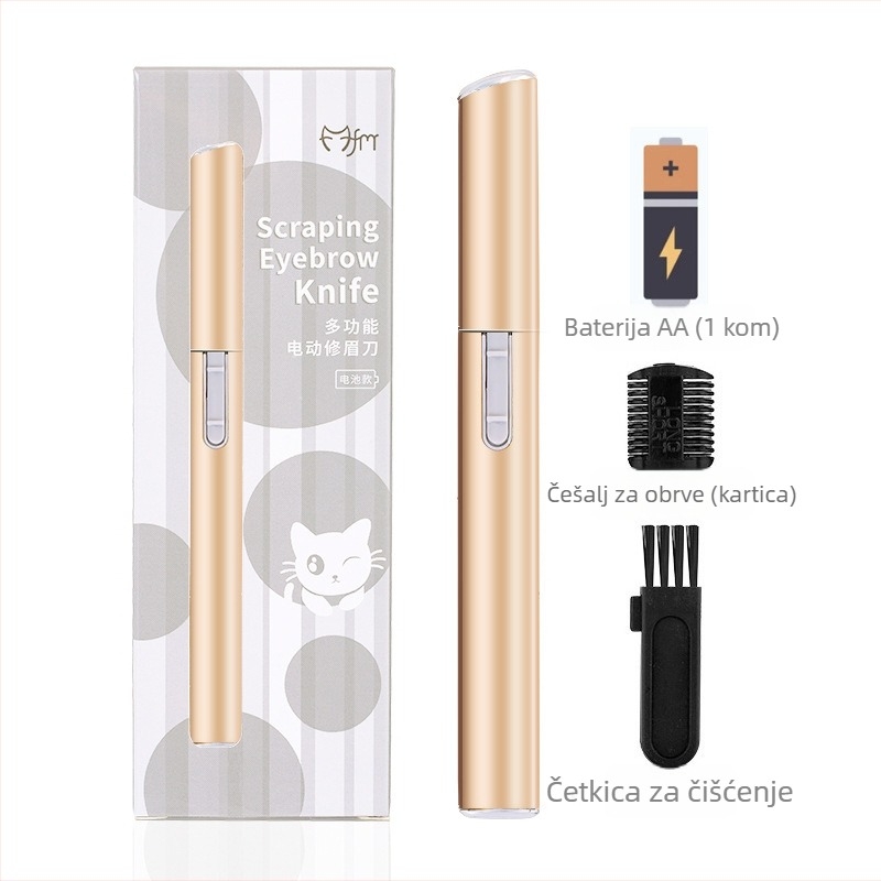Magic Beauty Električni trimer za obrve – Nadograđen, nehrđajući čelik, dimenzije 1.4×13.1 cm, za opću upotrebu