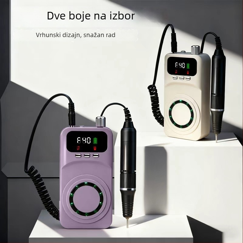 Električni brusilnik za nokte za salon – punjivi, mali automatski sve-u-jednom alat za uklanjanje noktiju i mrtve kože, model MJQ-107, Podrijetlo Zhejiang, Ovlaštena privatna marka, Domaća marka