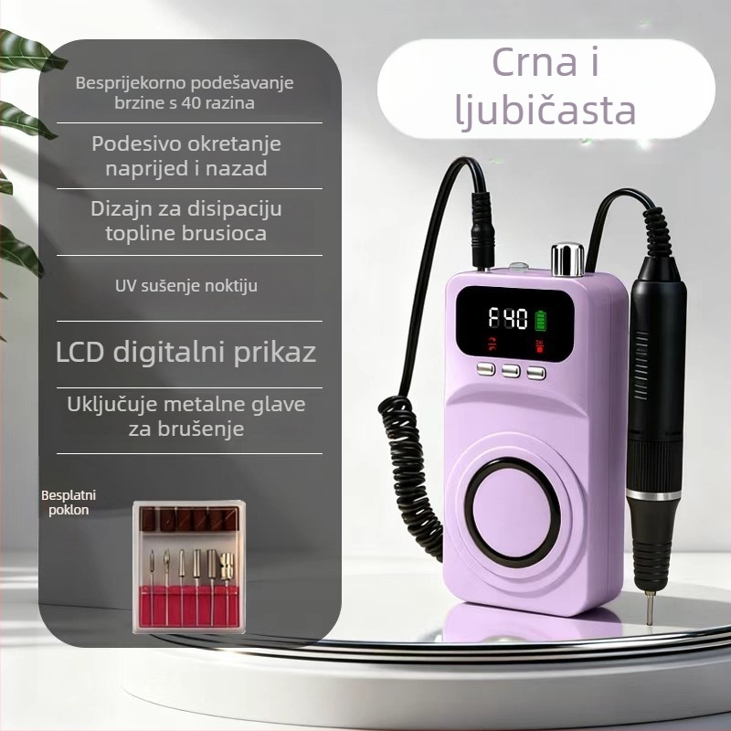 Električni brusilnik za nokte za salon – punjivi, mali automatski sve-u-jednom alat za uklanjanje noktiju i mrtve kože, model MJQ-107, Podrijetlo Zhejiang, Ovlaštena privatna marka, Domaća marka