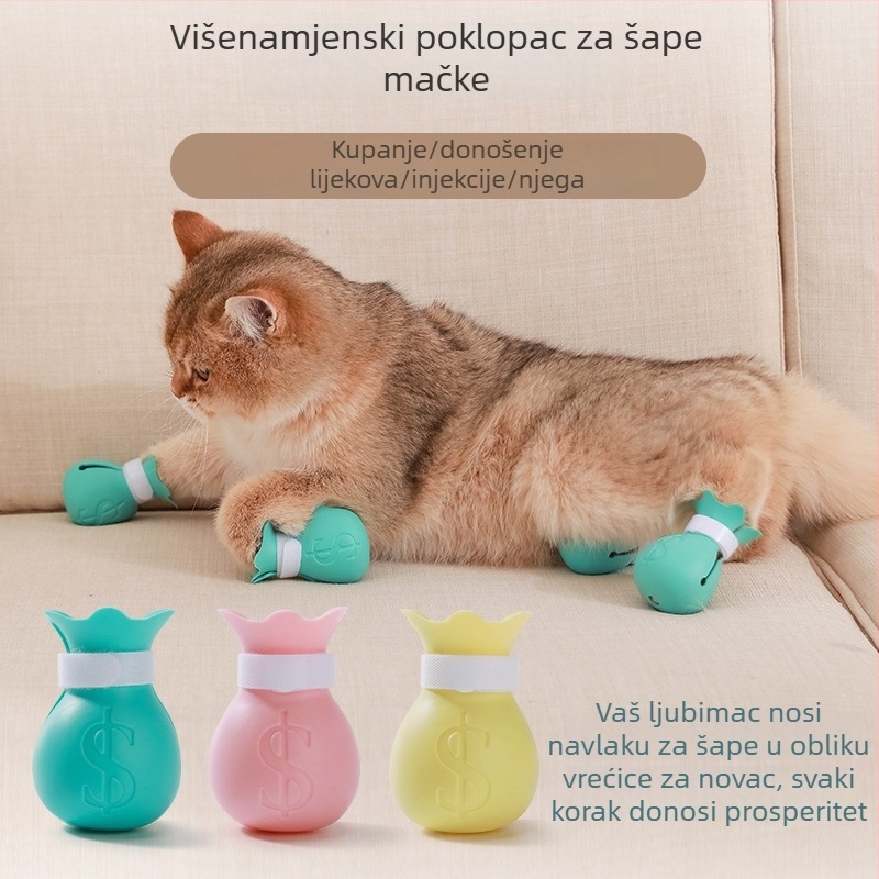 Protuskrizne navlake za mačje šape, papuče za kupanje mačaka, zaštita šapa, alat za kupanje mačaka
