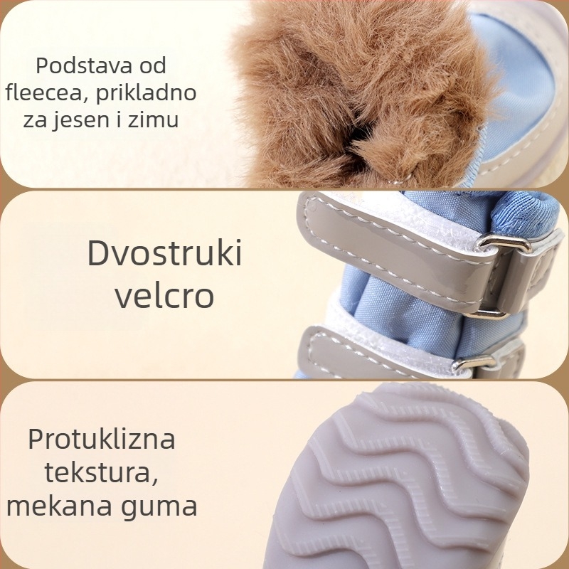 Cipele za pse malih pasmina – zimska toplina, mekana potplata, protuklizne, gumene, otporne na prljavštinu