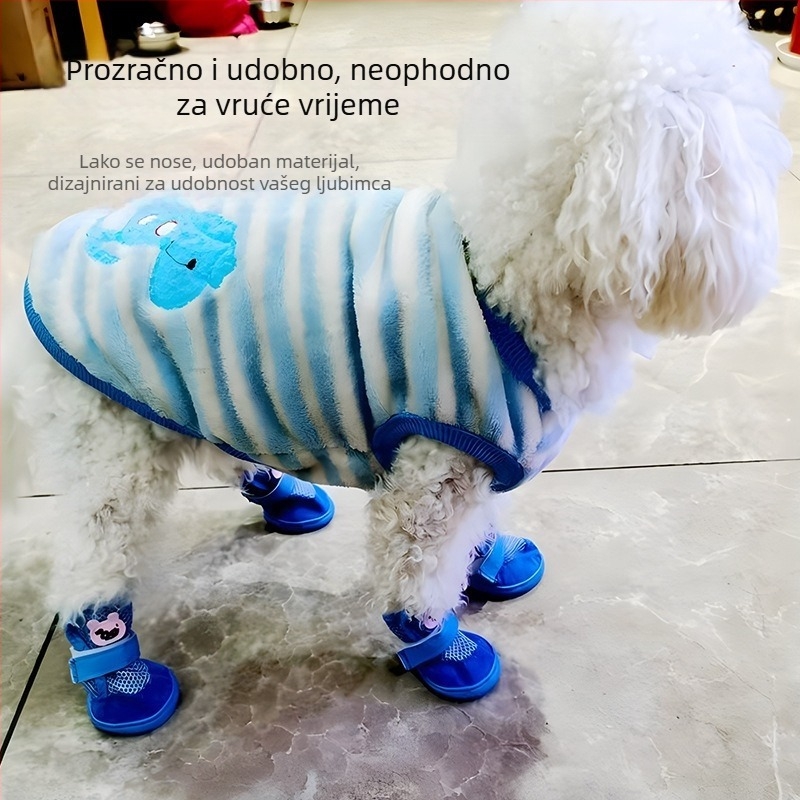 prozračne mrežaste cipele za pse malih rasa, Teddy stil, lagane ljetne sandale, protuklizni potplat