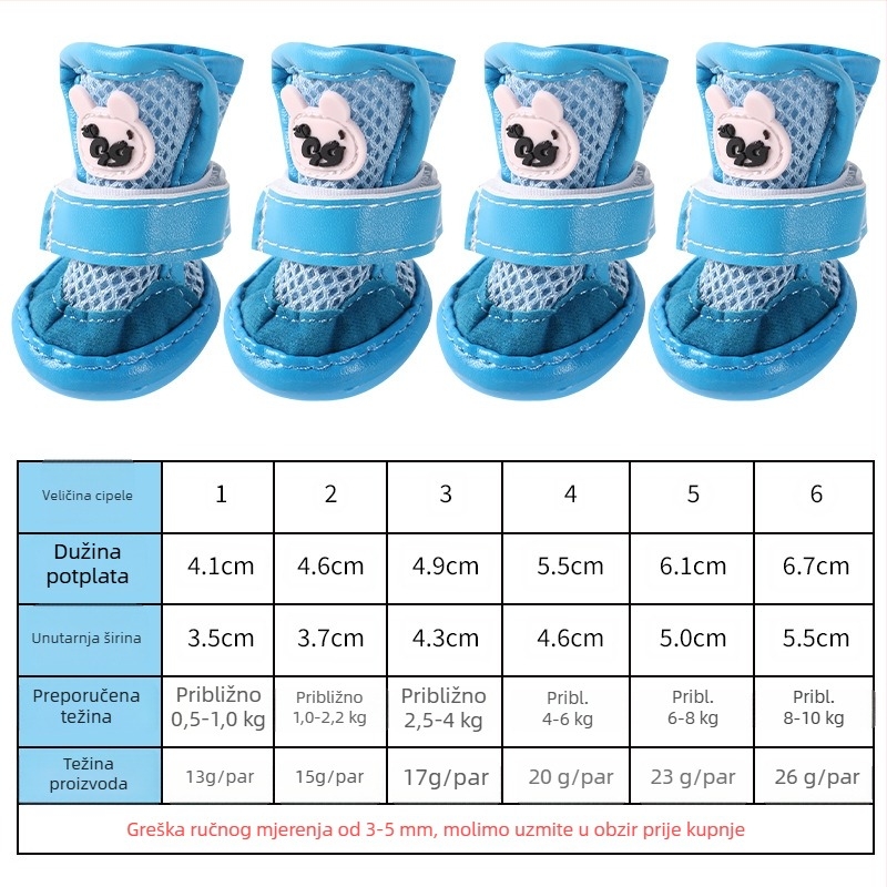 prozračne mrežaste cipele za pse malih rasa, Teddy stil, lagane ljetne sandale, protuklizni potplat