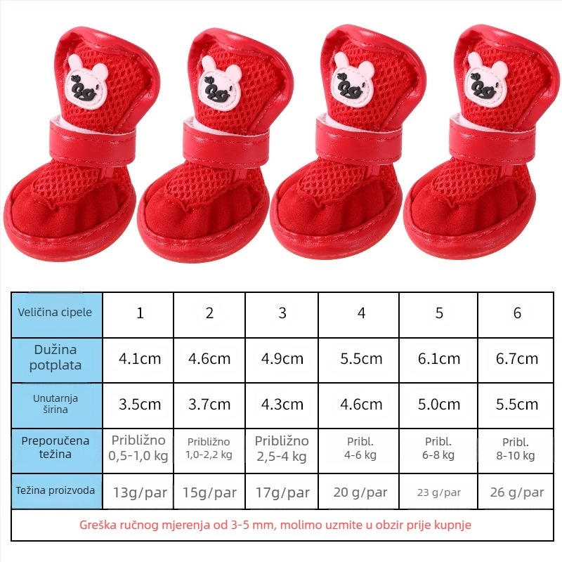 prozračne mrežaste cipele za pse malih rasa, Teddy stil, lagane ljetne sandale, protuklizni potplat