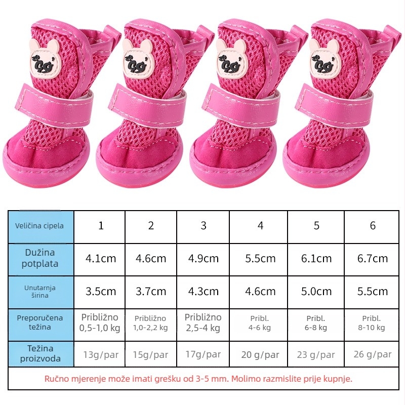 prozračne mrežaste cipele za pse malih rasa, Teddy stil, lagane ljetne sandale, protuklizni potplat