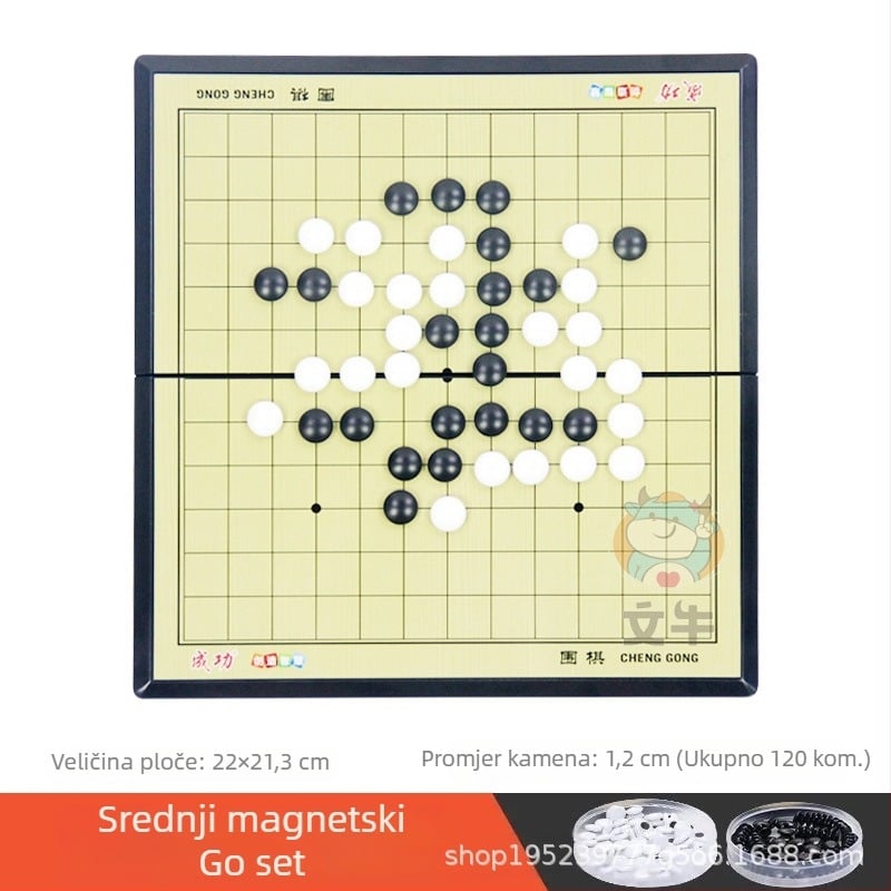 Magnetska igra Go i Gomoku s prijenosnom magnetnom pločom (Materijal: Plastika; Klasifikacija: Go; Pakiranje: Šarena kutija, blister; Pogodno za djecu)