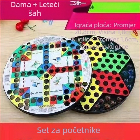 Plastični set igre Flying Chess, marka Challenge — pakiranje u vrećici, za uzrast 4–35 godina