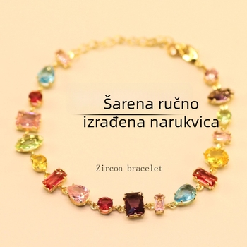 Miaoyue Jewelry cirkon geometrijska narukvica | Svjež i sladak stil | Ženski dodatak za ruku