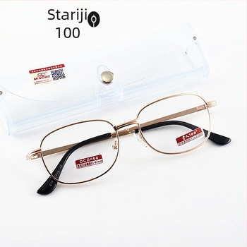 Old Man 100 naočale za čitanje, metalne pune okvire, sočiva od smole, asferične, unisex, za odrasle