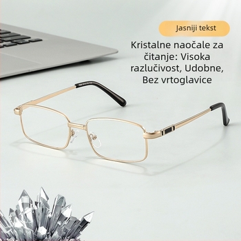 Pravi kristal istočnog mora – visokokvalitetne čitačke naočale s HD lećama, ultra lagane za starije osobe, zaštita očiju i otporne na ogrebotine leće