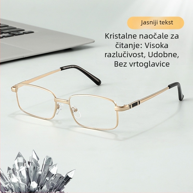 Pravi kristal istočnog mora – visokokvalitetne čitačke naočale s HD lećama, ultra lagane za starije osobe, zaštita očiju i otporne na ogrebotine leće